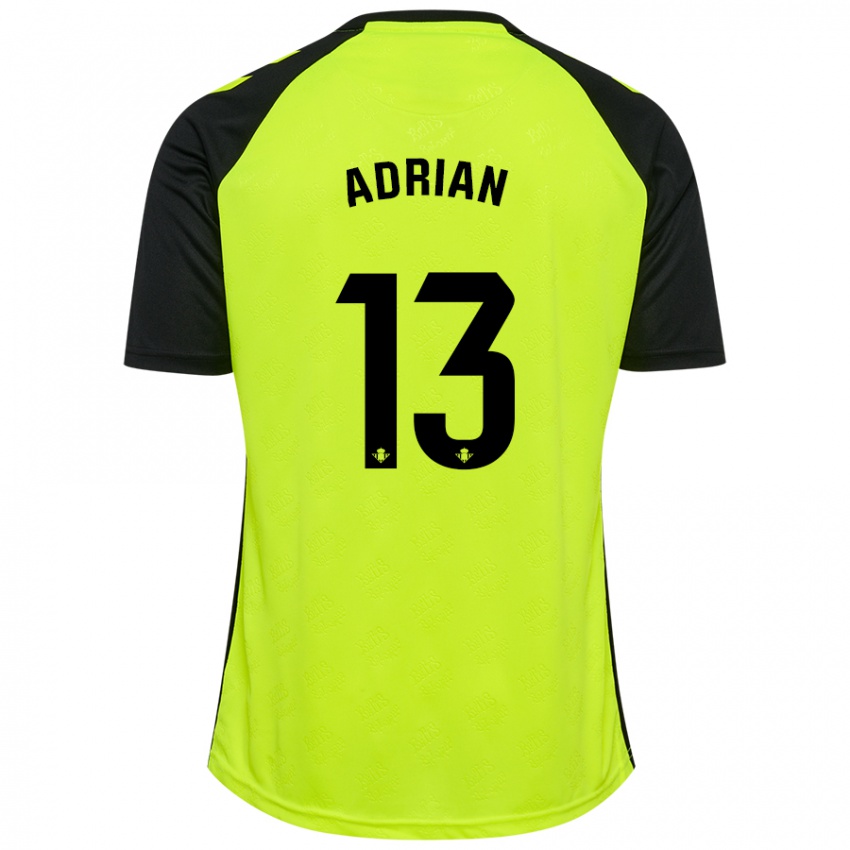 Gyermek Adrian #13 Fluoreszkáló Sárga Fekete Idegenbeli Jersey 2024/25 Mez Póló Ing