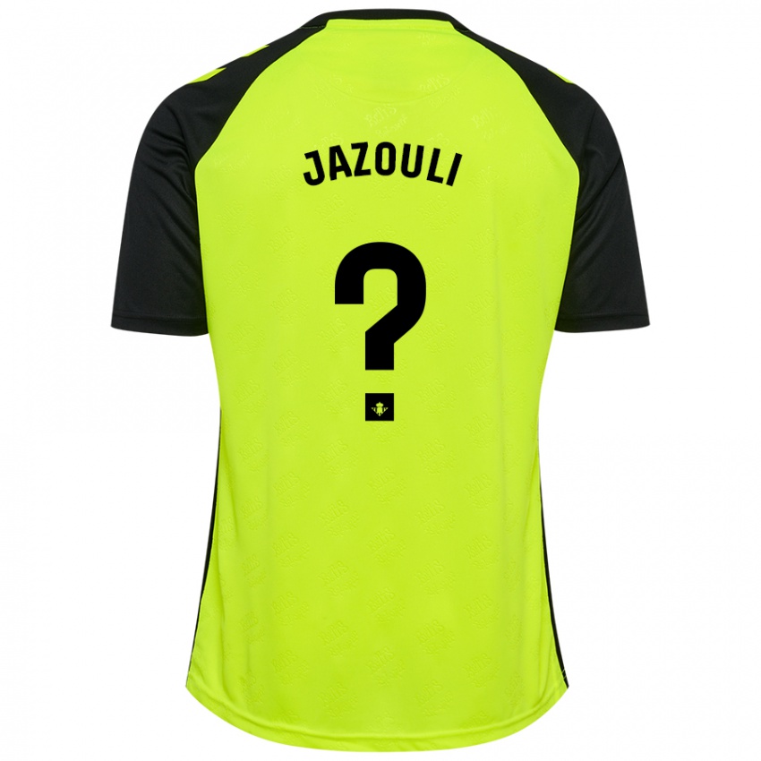 Gyermek Mohamed Jazouli #0 Fluoreszkáló Sárga Fekete Idegenbeli Jersey 2024/25 Mez Póló Ing