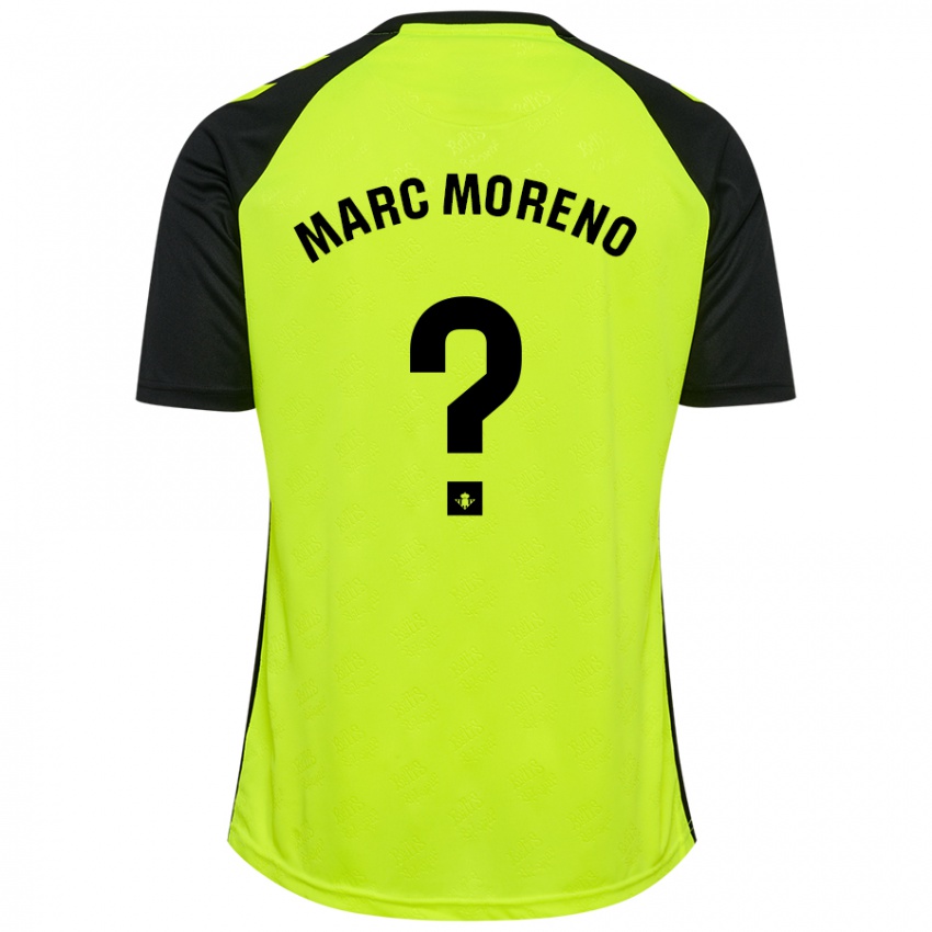 Gyermek Marc Moreno #0 Fluoreszkáló Sárga Fekete Idegenbeli Jersey 2024/25 Mez Póló Ing