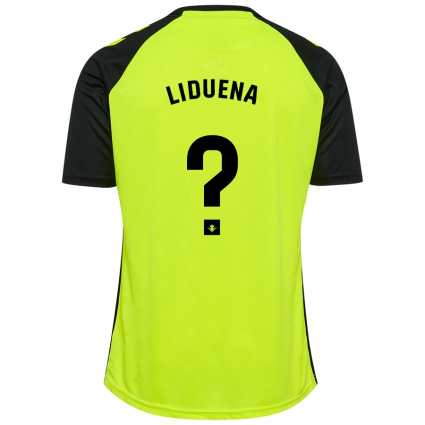 Gyermek Rubén Lidueña #0 Fluoreszkáló Sárga Fekete Idegenbeli Jersey 2024/25 Mez Póló Ing