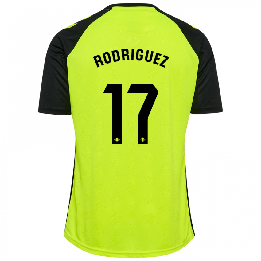 Gyermek Jesús Rodriguez #17 Fluoreszkáló Sárga Fekete Idegenbeli Jersey 2024/25 Mez Póló Ing