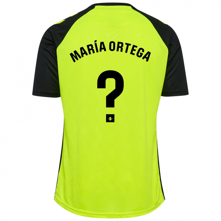 Gyermek José María Ortega #0 Fluoreszkáló Sárga Fekete Idegenbeli Jersey 2024/25 Mez Póló Ing