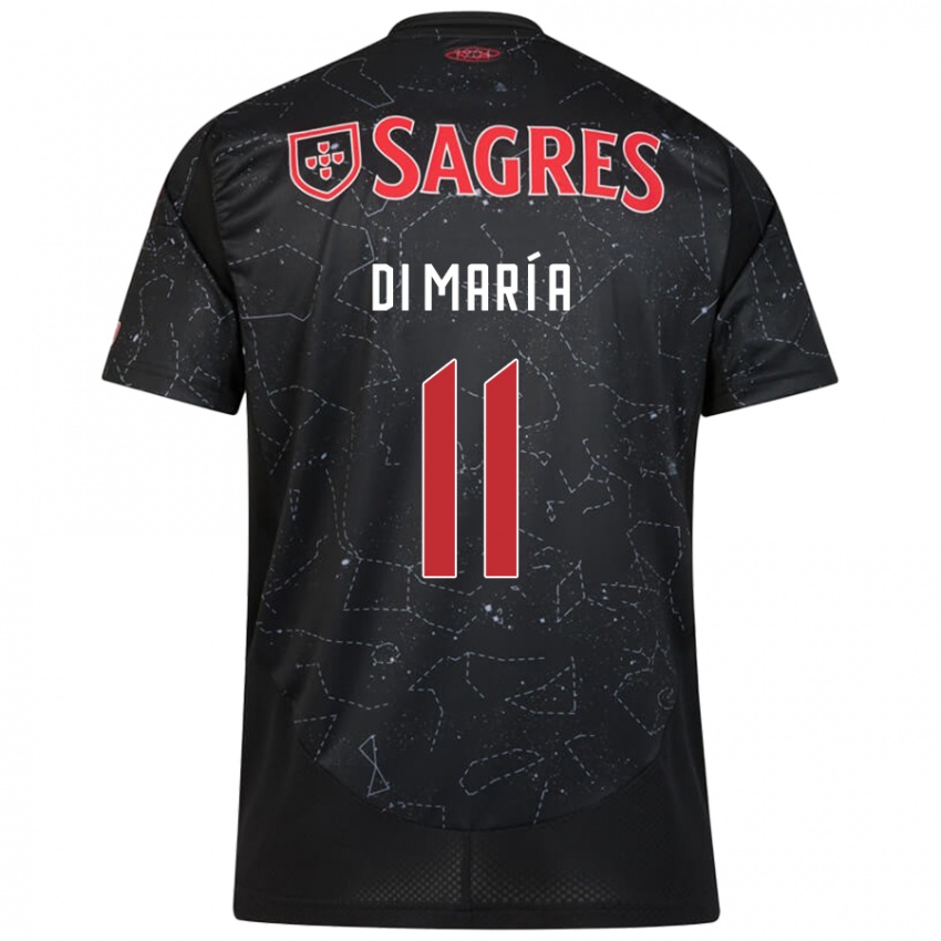 Gyermek Angel Di Maria #11 Fekete Piros Idegenbeli Jersey 2024/25 Mez Póló Ing