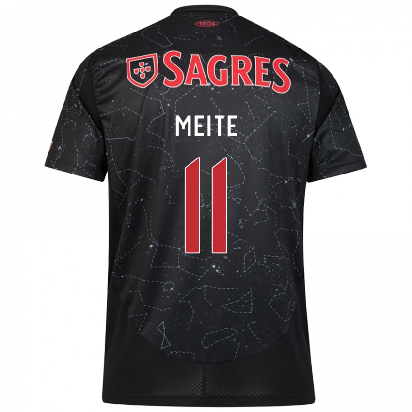 Gyermek Soualiho Meite #11 Fekete Piros Idegenbeli Jersey 2024/25 Mez Póló Ing