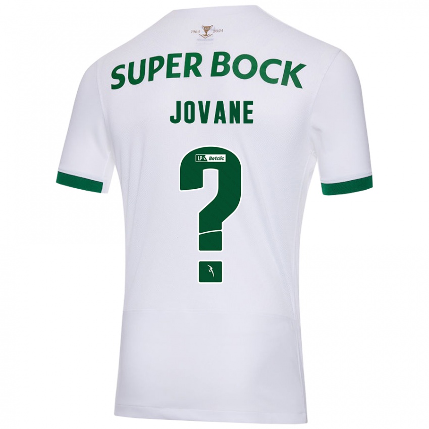 Gyermek Jovane #0 Fehér Zöld Idegenbeli Jersey 2024/25 Mez Póló Ing