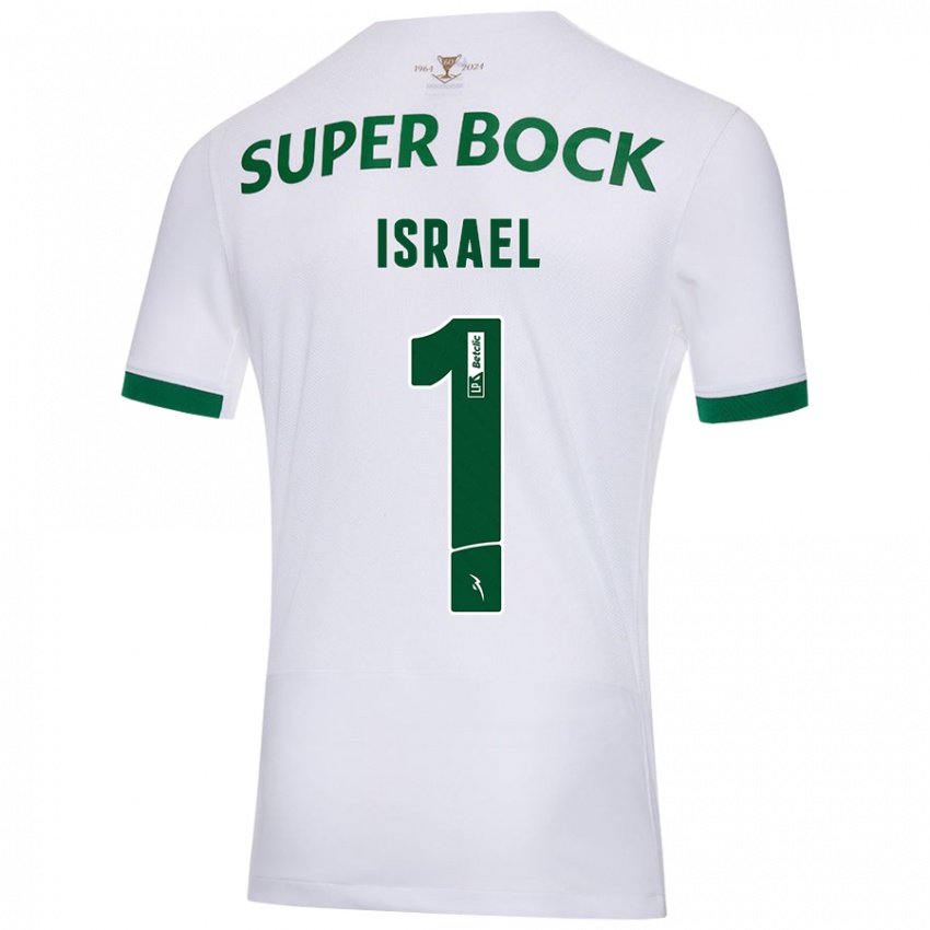 Gyermek Franco Israel #1 Fehér Zöld Idegenbeli Jersey 2024/25 Mez Póló Ing