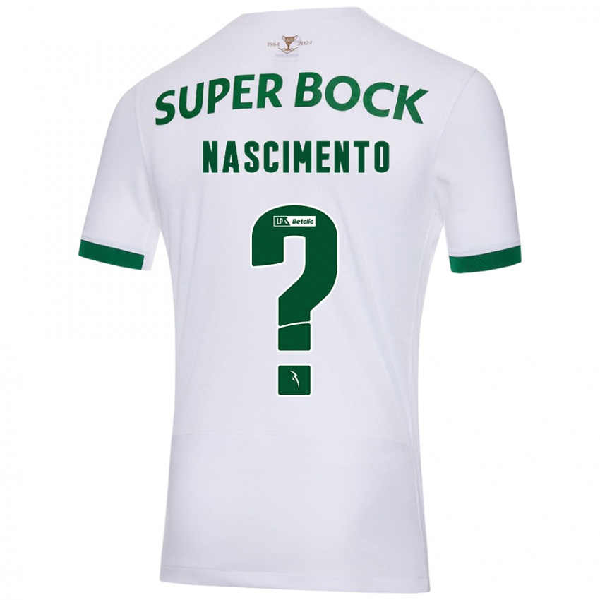 Gyermek Sandro Nascimento #0 Fehér Zöld Idegenbeli Jersey 2024/25 Mez Póló Ing