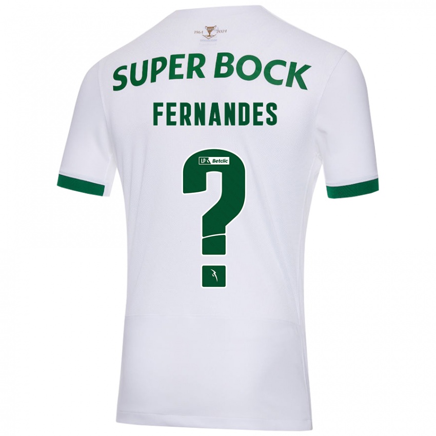 Gyermek Santiago Fernandes #0 Fehér Zöld Idegenbeli Jersey 2024/25 Mez Póló Ing