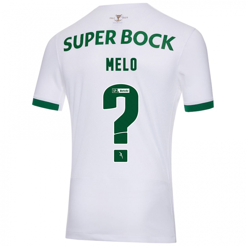 Gyermek Rafael Melo #0 Fehér Zöld Idegenbeli Jersey 2024/25 Mez Póló Ing