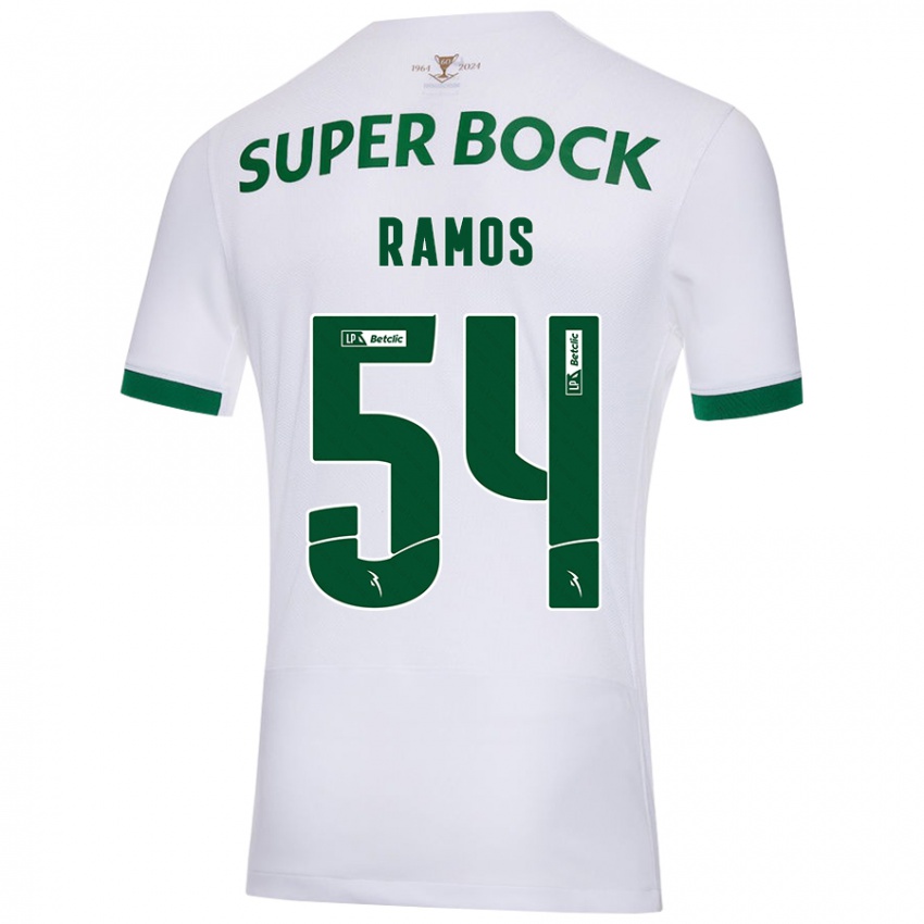 Gyermek Bruno Ramos #54 Fehér Zöld Idegenbeli Jersey 2024/25 Mez Póló Ing