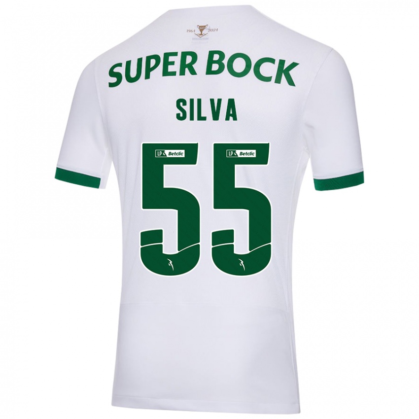 Gyermek José Silva #55 Fehér Zöld Idegenbeli Jersey 2024/25 Mez Póló Ing