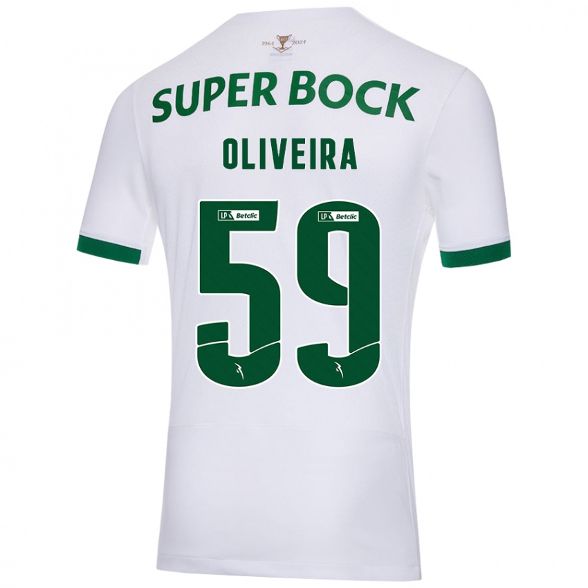 Gyermek Kauã Oliveira #59 Fehér Zöld Idegenbeli Jersey 2024/25 Mez Póló Ing