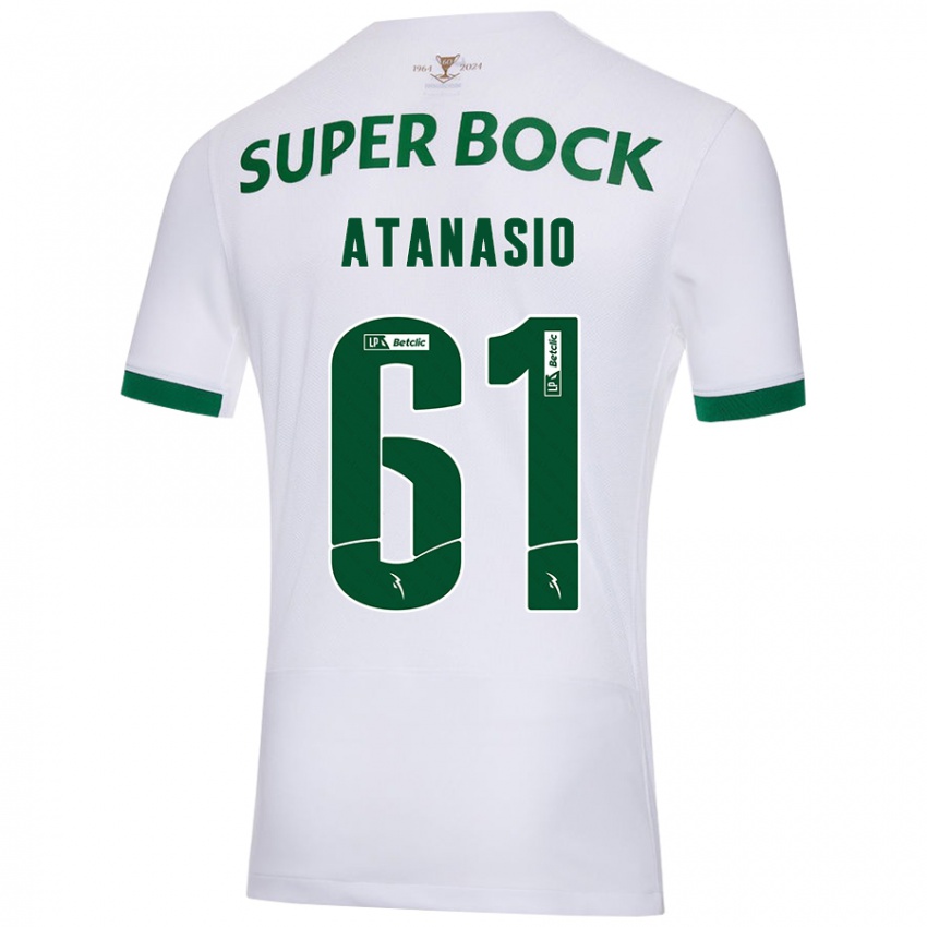 Gyermek Atanásio #61 Fehér Zöld Idegenbeli Jersey 2024/25 Mez Póló Ing