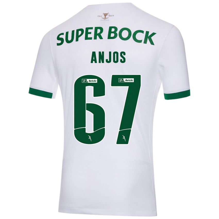 Gyermek Lucas Anjos #67 Fehér Zöld Idegenbeli Jersey 2024/25 Mez Póló Ing