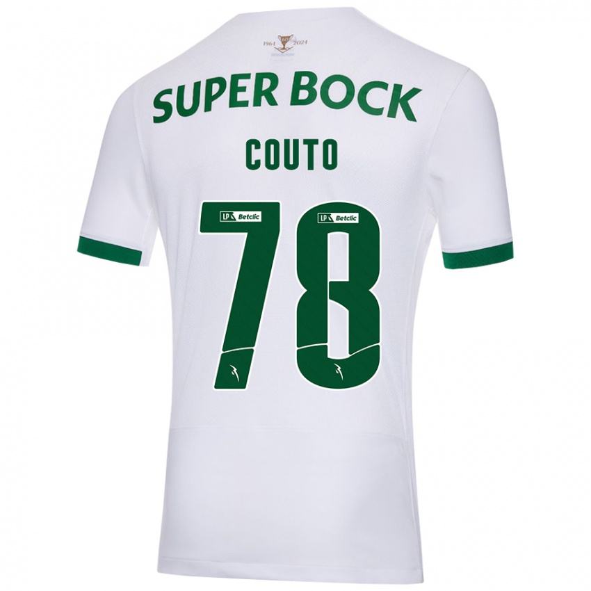 Gyermek Mauro Couto #78 Fehér Zöld Idegenbeli Jersey 2024/25 Mez Póló Ing