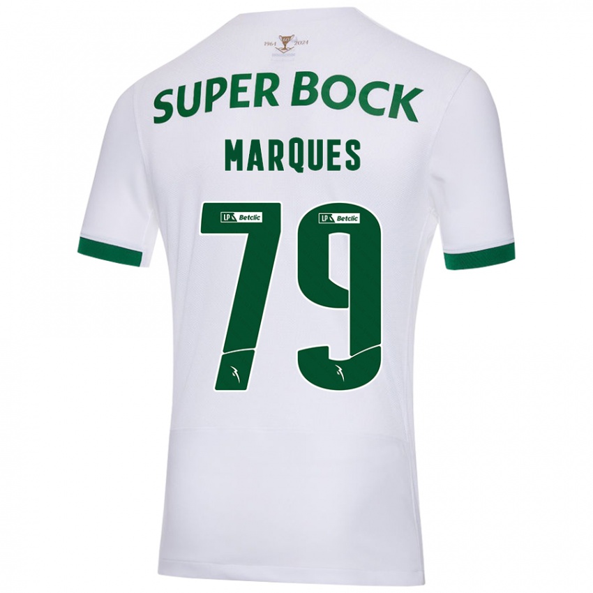 Gyermek Rodrigo Marquês #79 Fehér Zöld Idegenbeli Jersey 2024/25 Mez Póló Ing