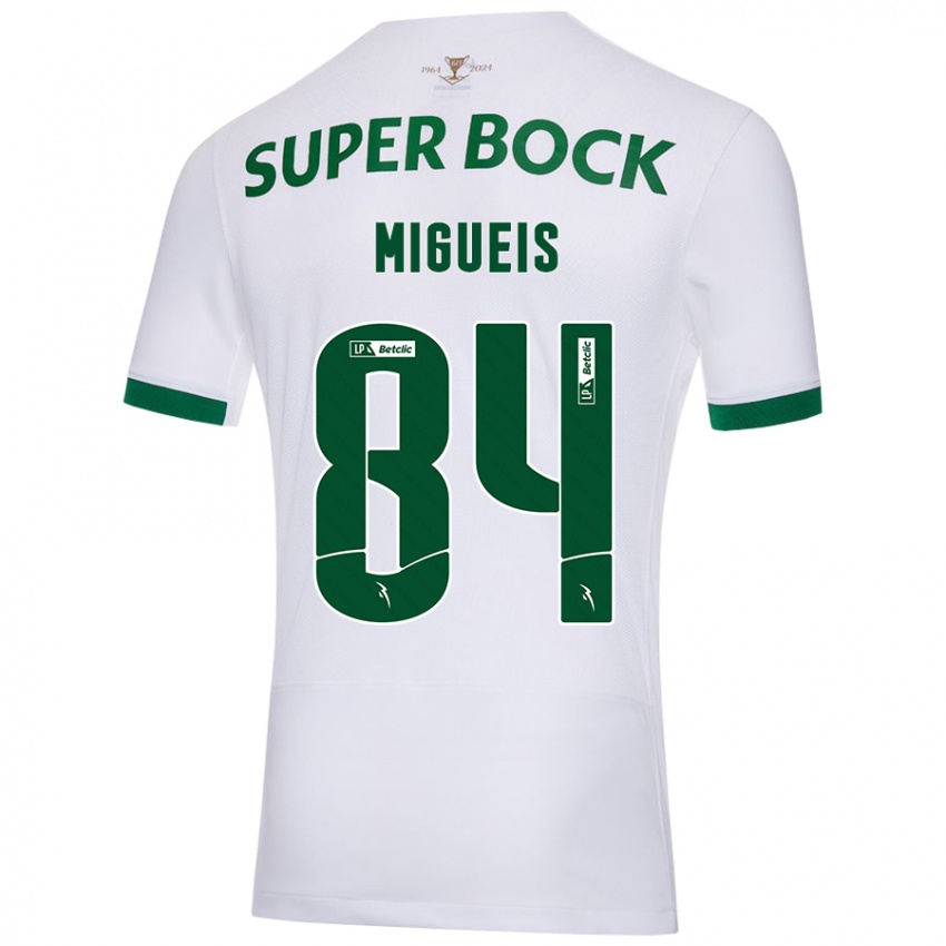 Gyermek Pedro Miguéis #84 Fehér Zöld Idegenbeli Jersey 2024/25 Mez Póló Ing