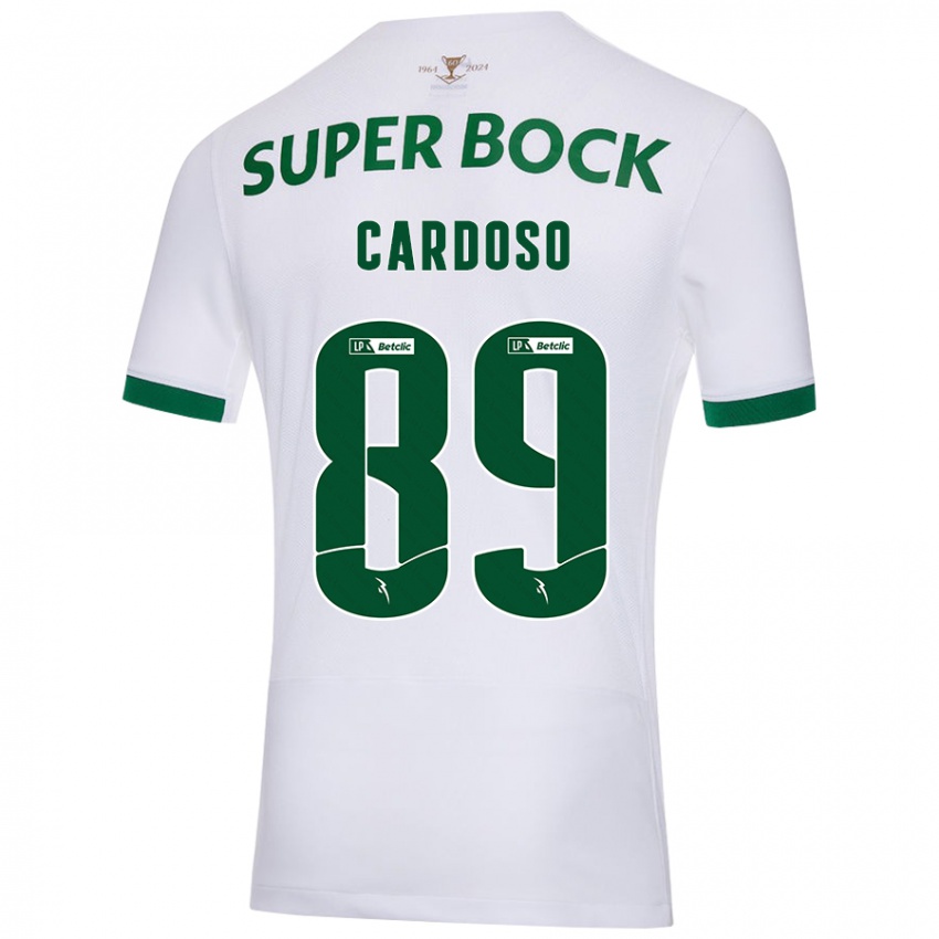 Gyermek Nilton Cardoso #89 Fehér Zöld Idegenbeli Jersey 2024/25 Mez Póló Ing