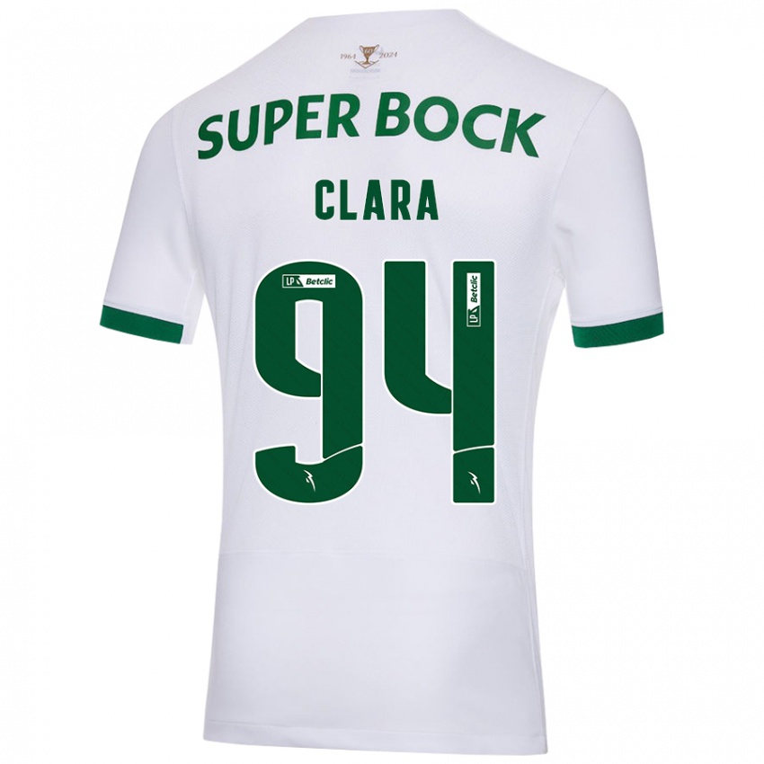 Gyermek Diogo Clara #94 Fehér Zöld Idegenbeli Jersey 2024/25 Mez Póló Ing