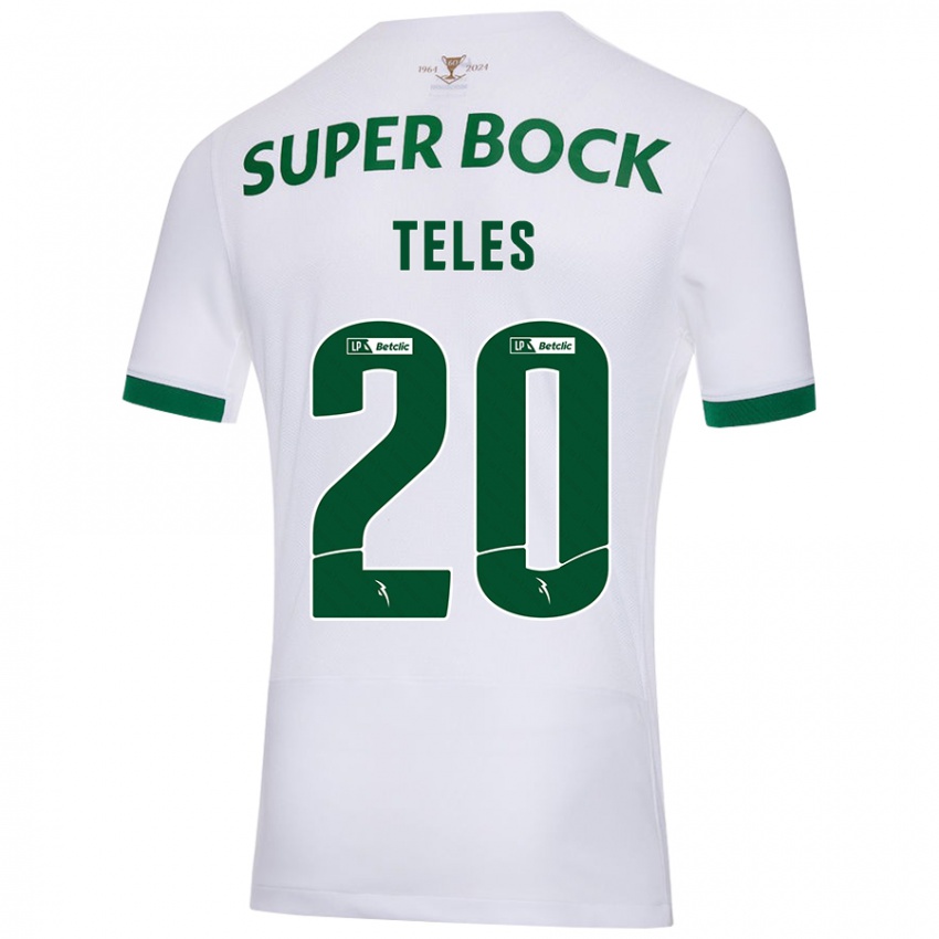 Gyermek Ana Isabel Teles #20 Fehér Zöld Idegenbeli Jersey 2024/25 Mez Póló Ing