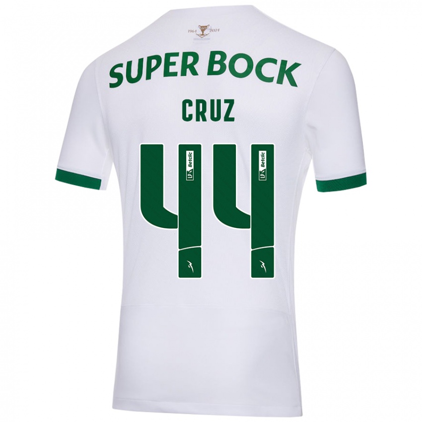 Gyermek Marco Cruz #44 Fehér Zöld Idegenbeli Jersey 2024/25 Mez Póló Ing