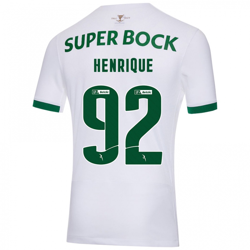 Gyermek Eduardo Henrique #92 Fehér Zöld Idegenbeli Jersey 2024/25 Mez Póló Ing