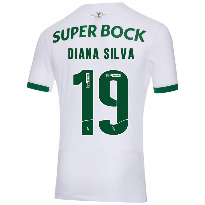 Gyermek Diana Micaela Abreu De Sousa E Silva #19 Fehér Zöld Idegenbeli Jersey 2024/25 Mez Póló Ing