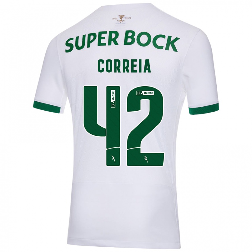 Gyermek Leonete Maísa Nozerand Correia #42 Fehér Zöld Idegenbeli Jersey 2024/25 Mez Póló Ing