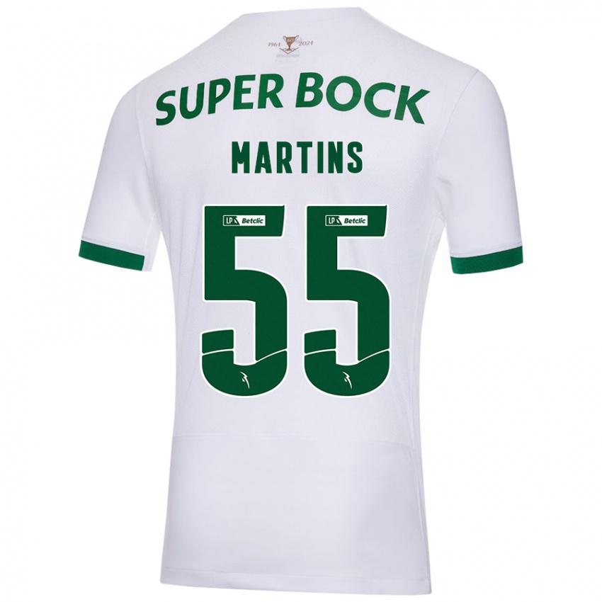 Gyermek Carolina Martins #55 Fehér Zöld Idegenbeli Jersey 2024/25 Mez Póló Ing