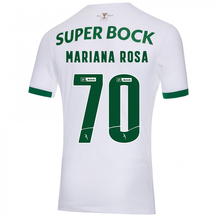 Gyermek Mariana Silva Pinto Vilaça Da Rosa #70 Fehér Zöld Idegenbeli Jersey 2024/25 Mez Póló Ing