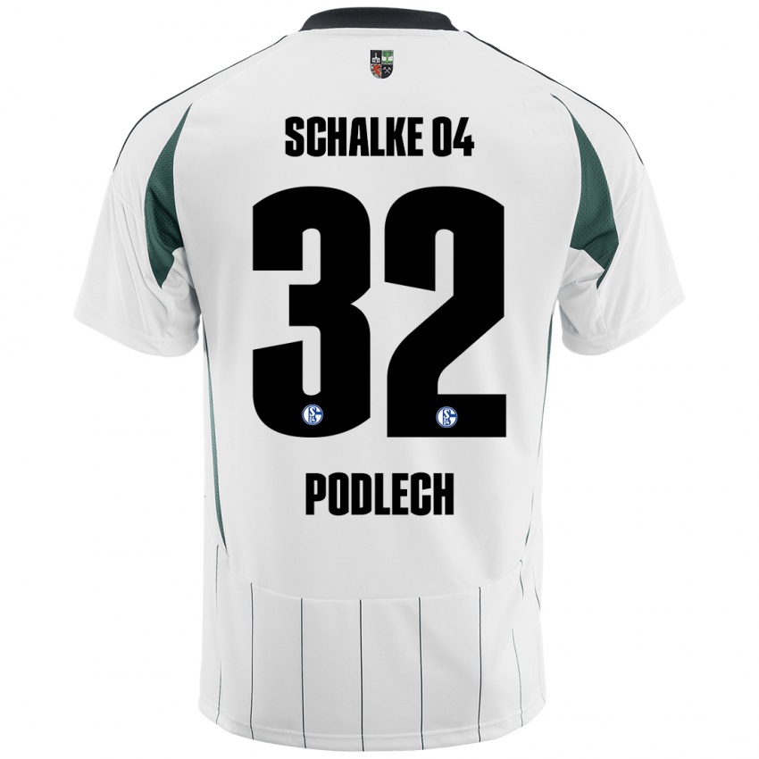 Gyermek Luca Podlech #32 Fehér Zöld Idegenbeli Jersey 2024/25 Mez Póló Ing