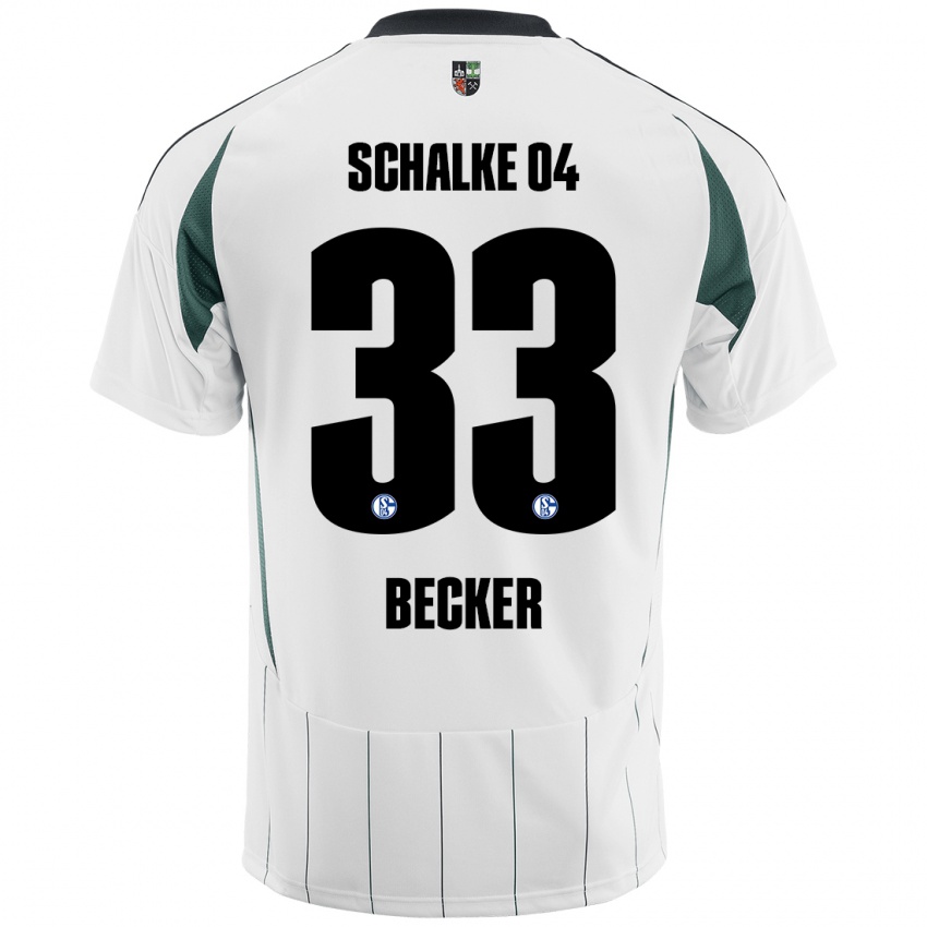 Gyermek Vitalie Becker #33 Fehér Zöld Idegenbeli Jersey 2024/25 Mez Póló Ing