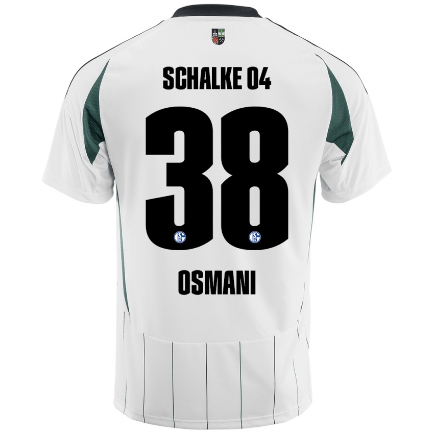 Gyermek Tristan Osmani #38 Fehér Zöld Idegenbeli Jersey 2024/25 Mez Póló Ing