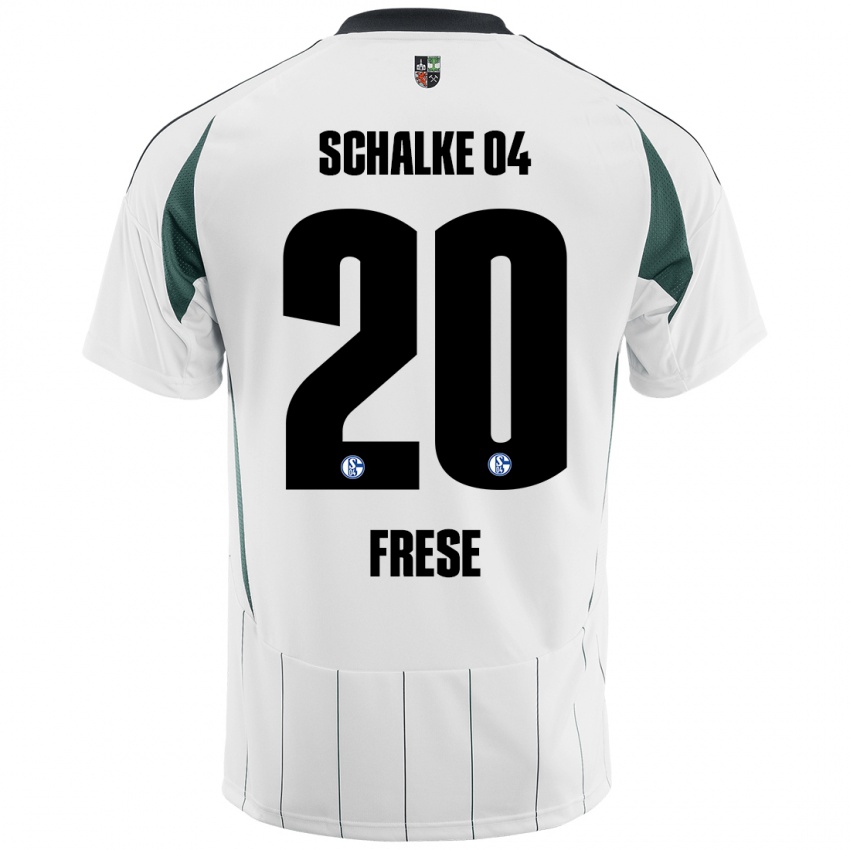 Gyermek Niklas Frese #20 Fehér Zöld Idegenbeli Jersey 2024/25 Mez Póló Ing