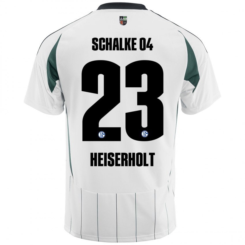 Gyermek Finn Heiserholt #23 Fehér Zöld Idegenbeli Jersey 2024/25 Mez Póló Ing