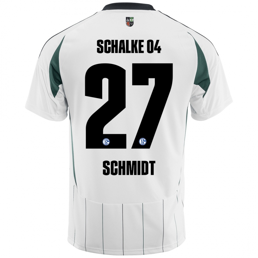 Gyermek Tim Schmidt #27 Fehér Zöld Idegenbeli Jersey 2024/25 Mez Póló Ing