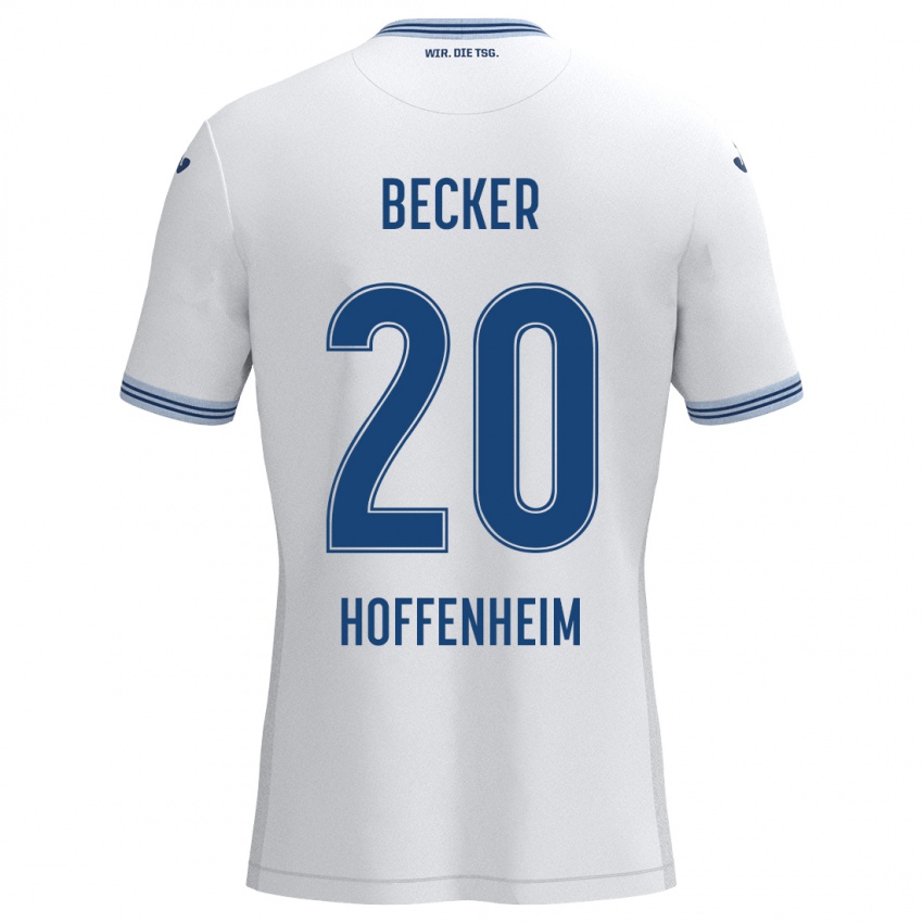 Gyermek Finn Ole Becker #20 Fehér Kék Idegenbeli Jersey 2024/25 Mez Póló Ing