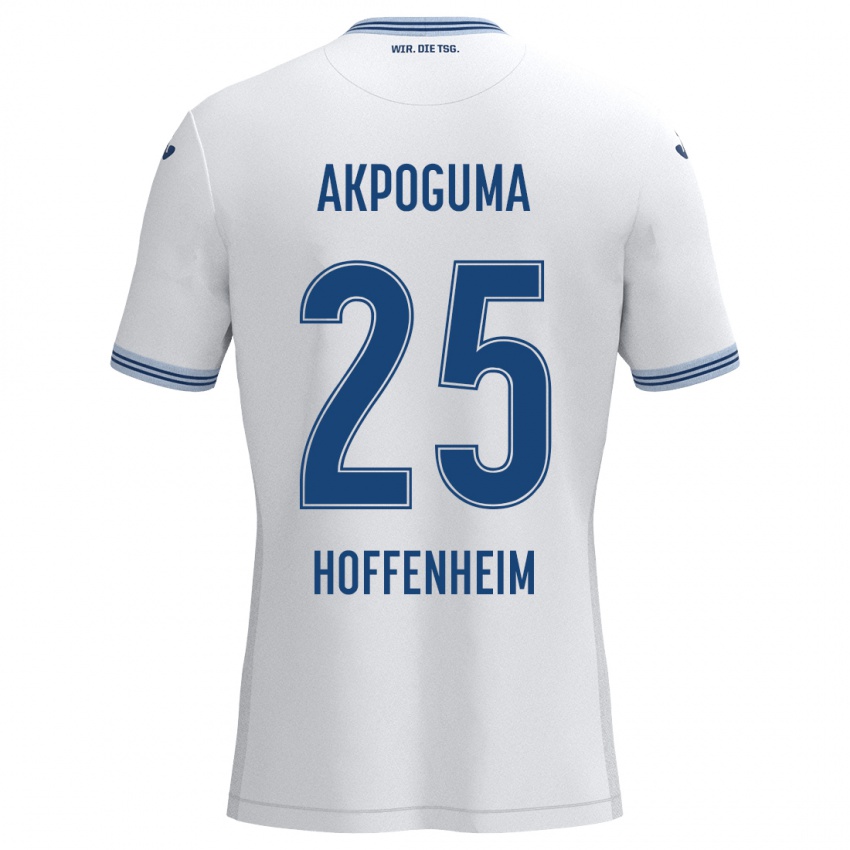 Gyermek Kevin Akpoguma #25 Fehér Kék Idegenbeli Jersey 2024/25 Mez Póló Ing