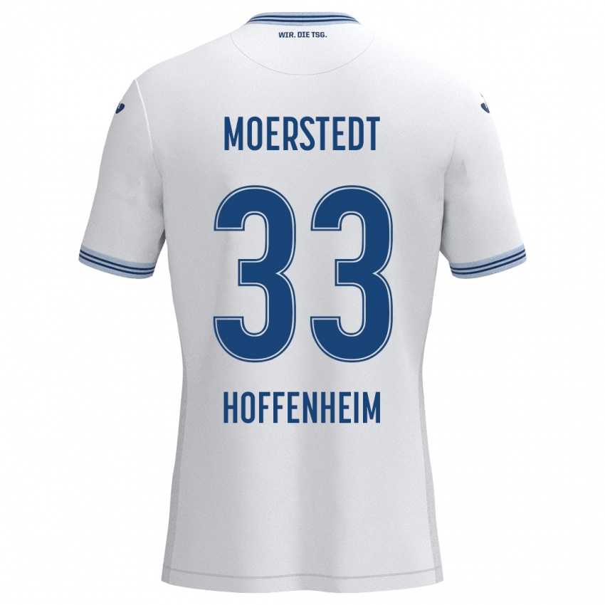 Gyermek Max Moerstedt #33 Fehér Kék Idegenbeli Jersey 2024/25 Mez Póló Ing