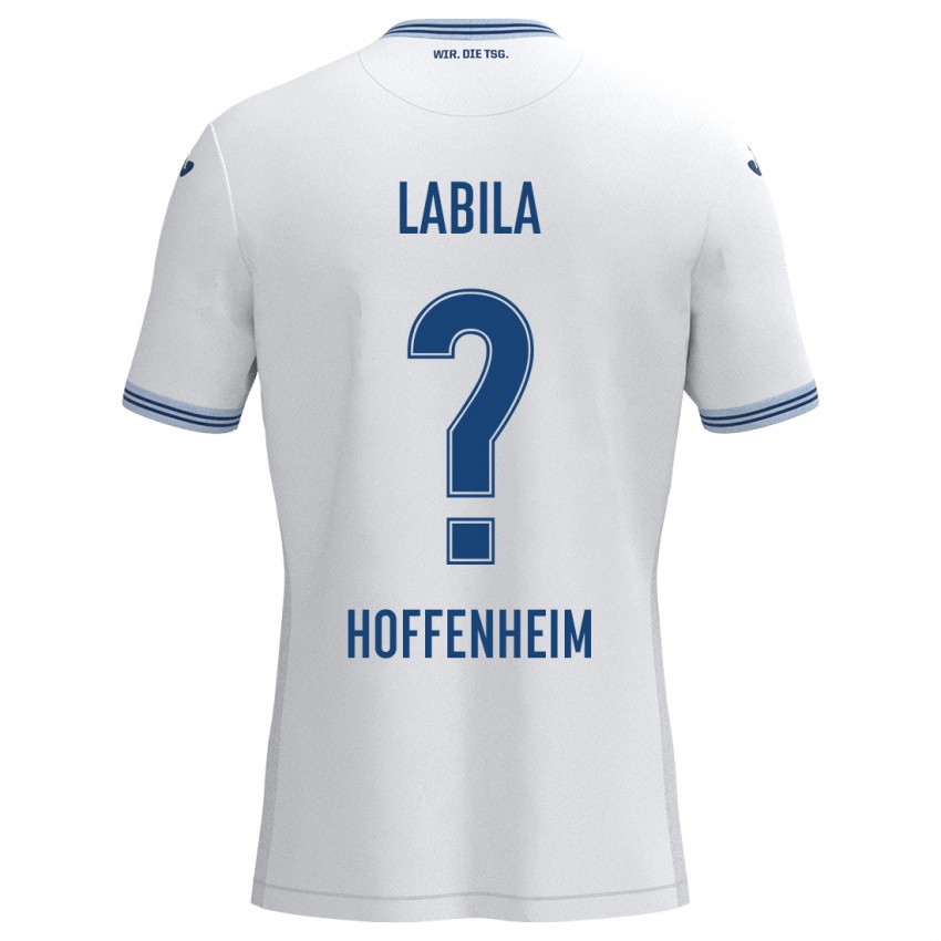 Gyermek Daniel Labila #0 Fehér Kék Idegenbeli Jersey 2024/25 Mez Póló Ing