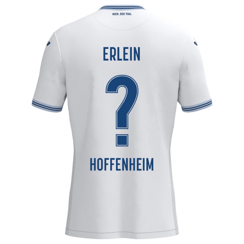 Gyermek Luca Erlein #0 Fehér Kék Idegenbeli Jersey 2024/25 Mez Póló Ing