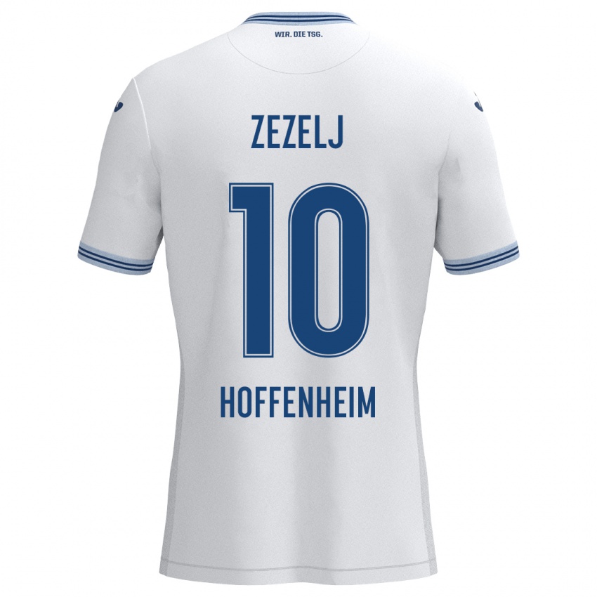 Gyermek Neno Zezelj #10 Fehér Kék Idegenbeli Jersey 2024/25 Mez Póló Ing