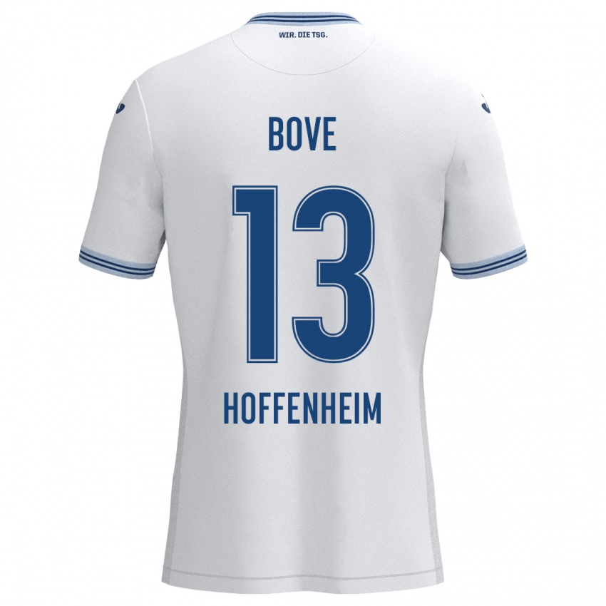 Gyermek Nevio Bove #13 Fehér Kék Idegenbeli Jersey 2024/25 Mez Póló Ing