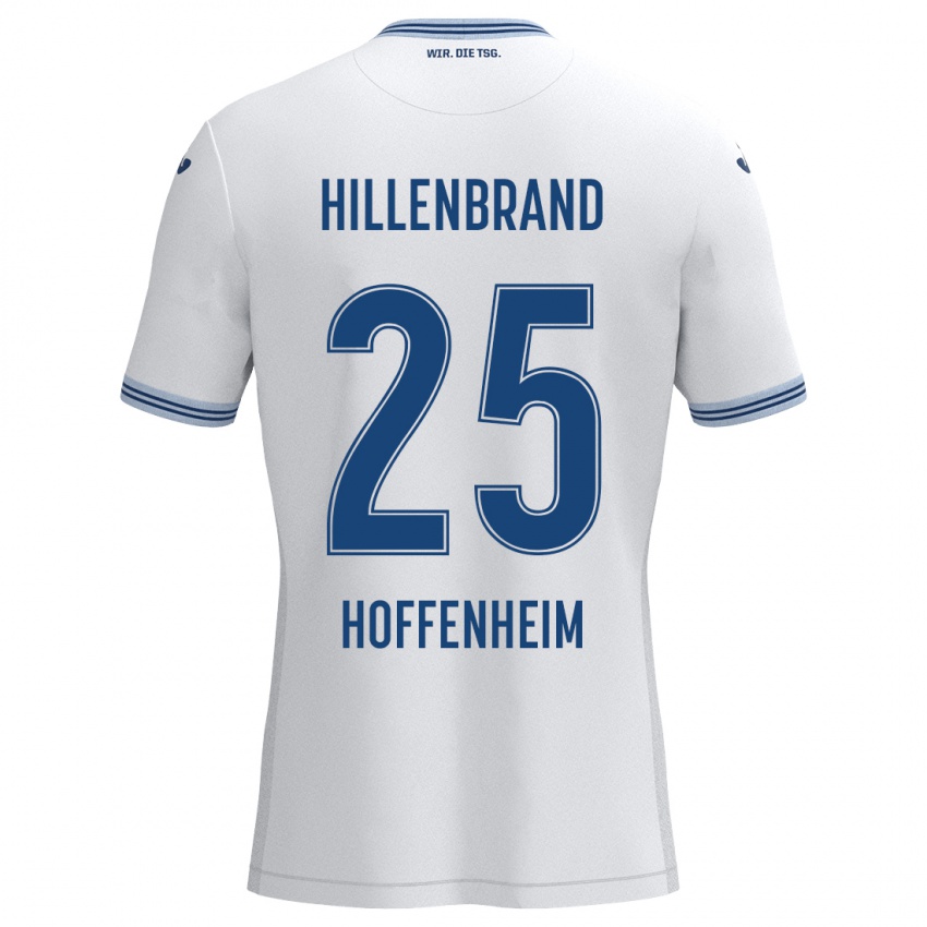 Gyermek Jack Hillenbrand #25 Fehér Kék Idegenbeli Jersey 2024/25 Mez Póló Ing