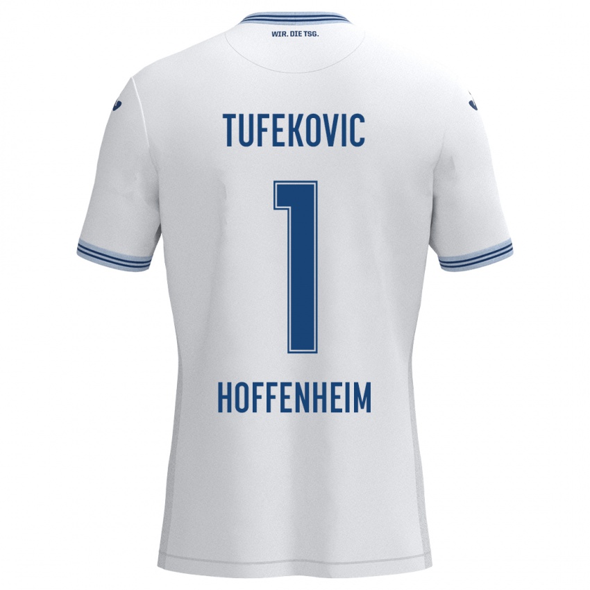 Gyermek Martina Tufekovic #1 Fehér Kék Idegenbeli Jersey 2024/25 Mez Póló Ing