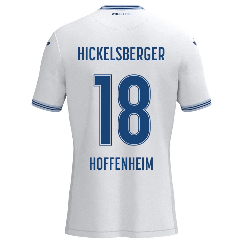 Gyermek Julia Hickelsberger #18 Fehér Kék Idegenbeli Jersey 2024/25 Mez Póló Ing