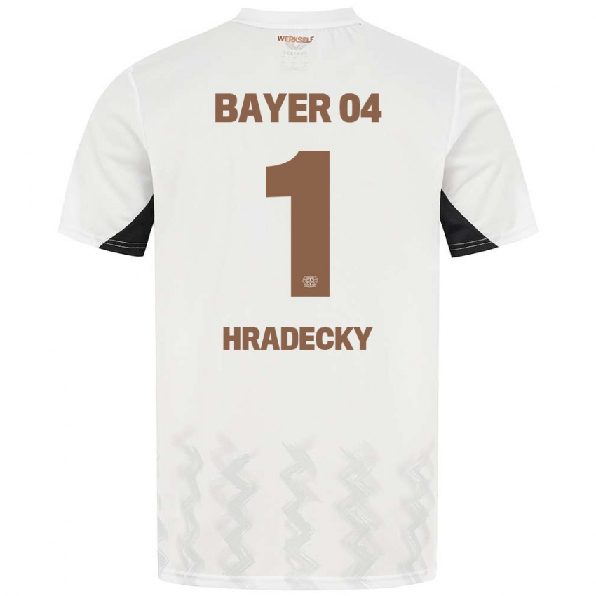 Gyermek Lukas Hradecky #1 Fehér Fekete Idegenbeli Jersey 2024/25 Mez Póló Ing