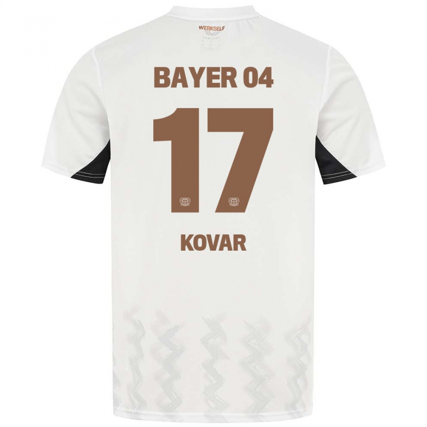 Gyermek Matej Kovar #17 Fehér Fekete Idegenbeli Jersey 2024/25 Mez Póló Ing