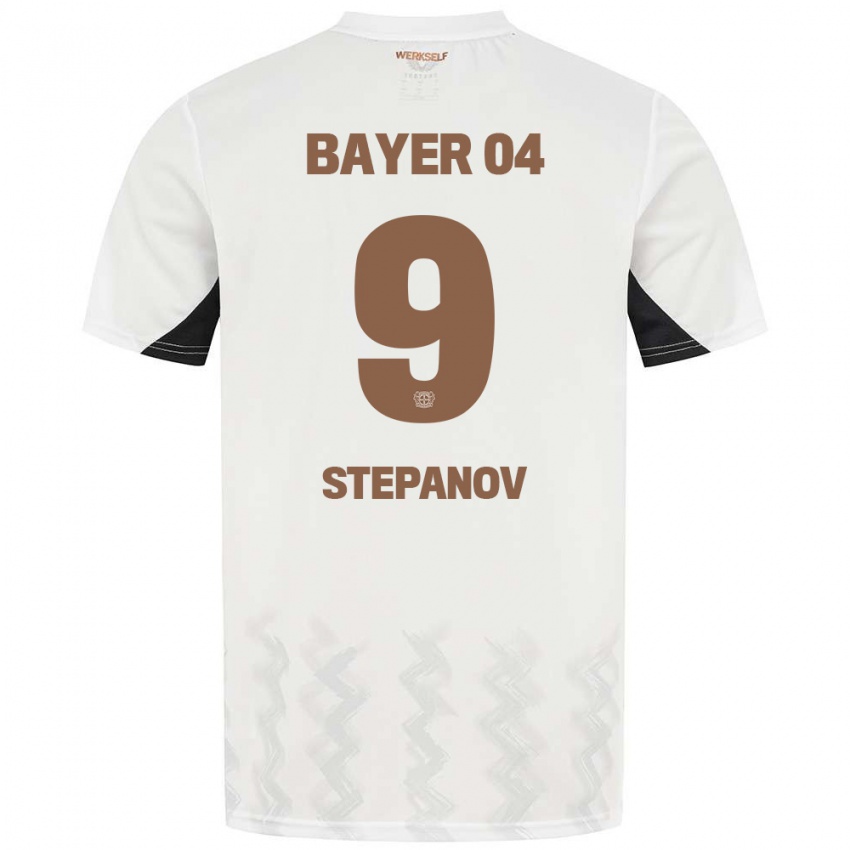 Gyermek Artem Stepanov #9 Fehér Fekete Idegenbeli Jersey 2024/25 Mez Póló Ing