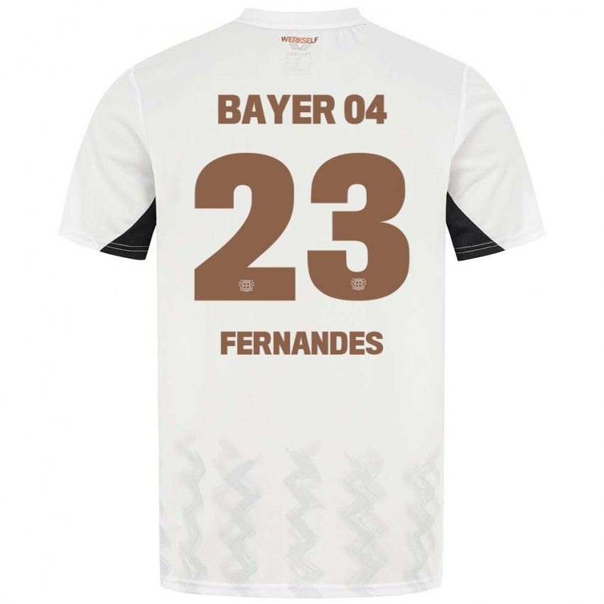 Gyermek Tyron Fernandes #23 Fehér Fekete Idegenbeli Jersey 2024/25 Mez Póló Ing